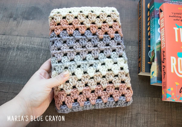 Easy, granny stitch book sleeve.