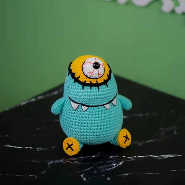 Chubby cyclops crochet pattern.