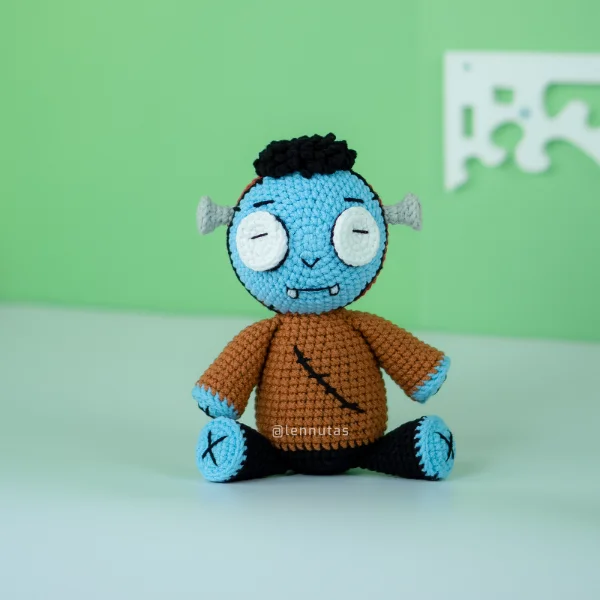 A crochet frankenstein monster.
