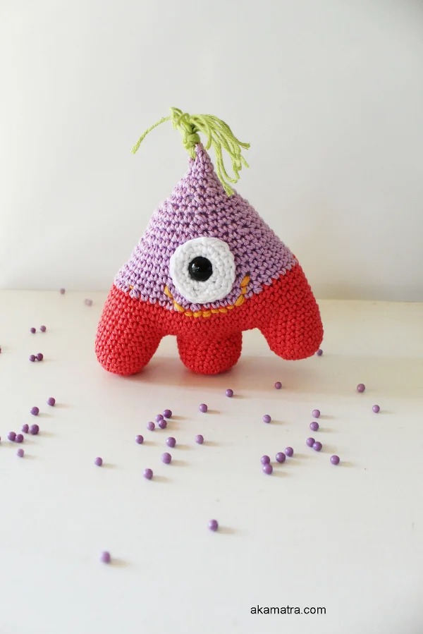 two-in-one crochet monster toy